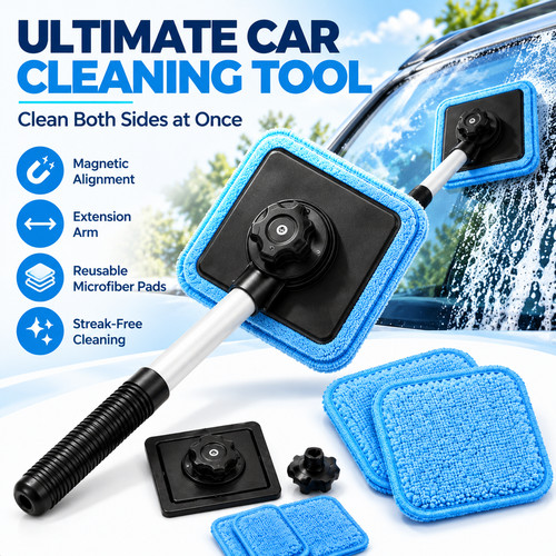 Magnetic car window cleaner - car,